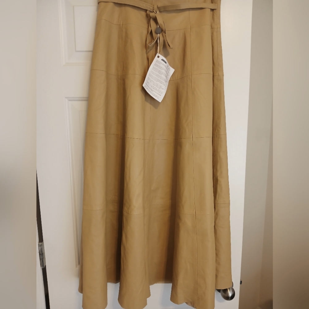 Lambskin Leather Maxi Skirt